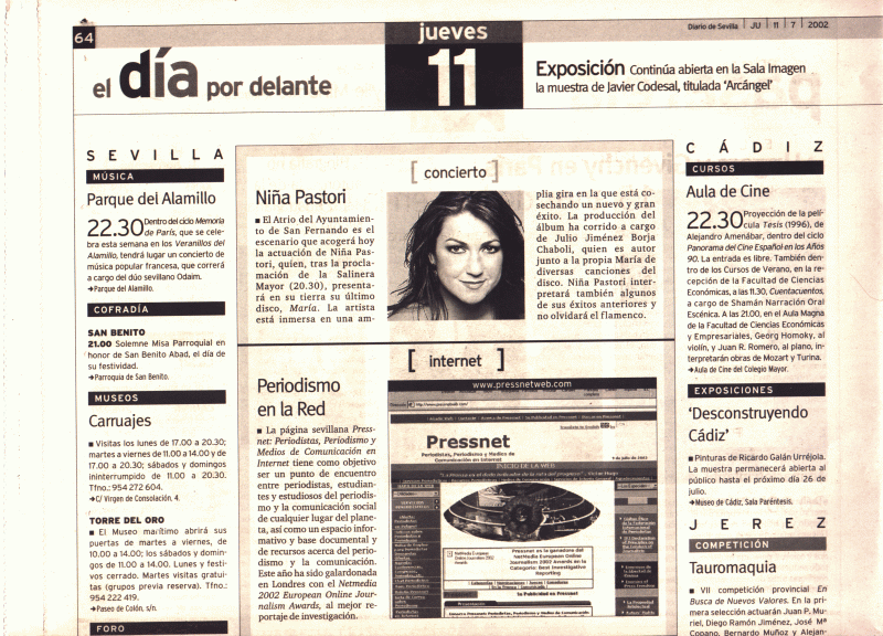Diario de Sevilla (11 de Julio de 2002) / Pulse Aqu para Visitar su Web