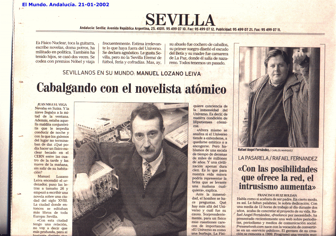 El Mundo. Edic. Andaluca (21-01-2002) A / Pulse Aqu para Visitar su Web