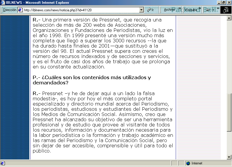 IBLNews (C) (17 de Julio de 2002) / Pulse Aqu para Visitar su Web