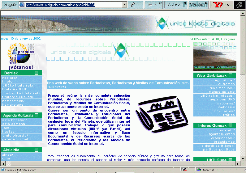 Uribe Kosta Digitala (09-01-2002) A / Pulse Aqu para Visitar su Web