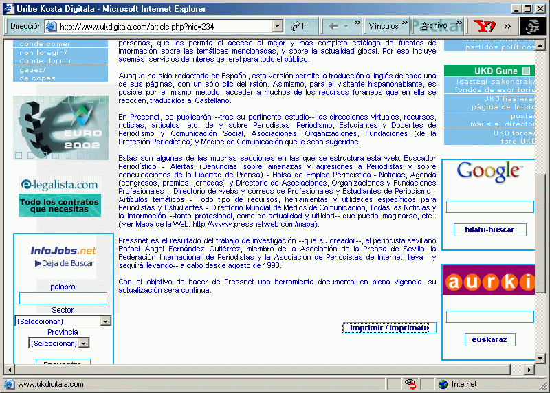 Uribe Kosta Digitala (09-01-2002) B / Pulse Aqu para Visitar su Web