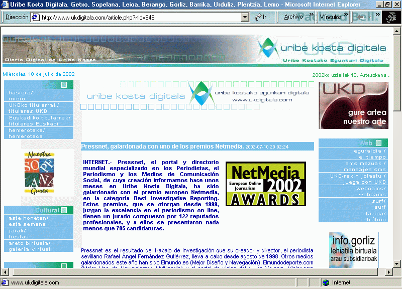  Uribe Kosta Digitala (A)  (10 de Julio de 2002) / Pulse Aqu para Visitar su Web