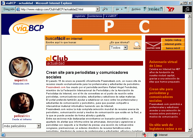vaBCP el Club (18-01-2002) A / Pulse Aqu para Visitar su Web