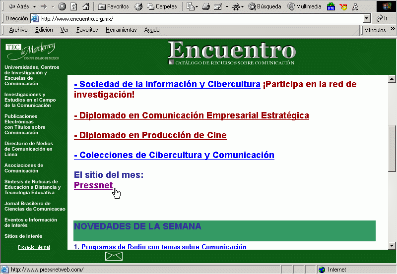 Boletn Encuentro (10-11-2003) / Pulse Aqu para Visitar su Web
