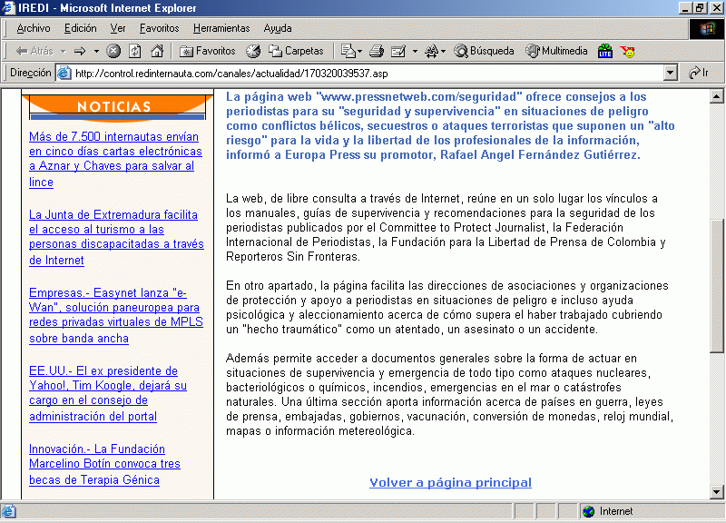 IREDI Red Internauta (B) (17-03-2003) / Pulse Aqu para Visitar su Web