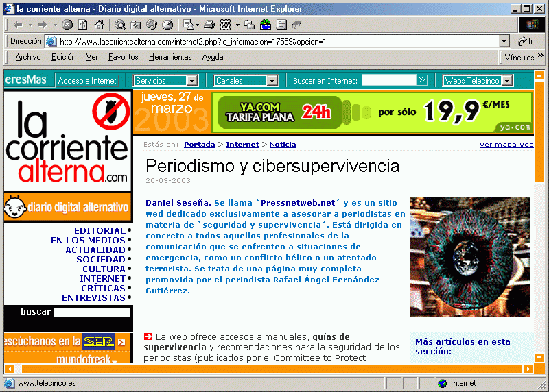 La Corriente Alterna (A) (20-03-2003) / Pulse Aqu para Visitar su Web