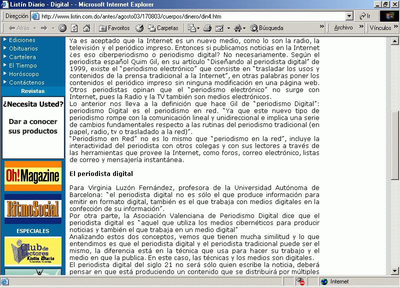 Listn Diario [B] (17-08-2003) / Pulse Aqu para Visitar su Web