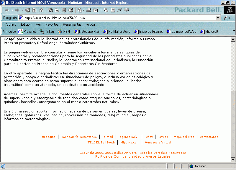TELCEL (A) (17-03-2003) / Pulse Aqu para Visitar su Web