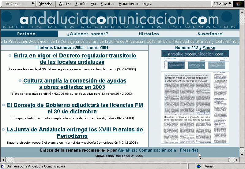 Andalucia Comunicacion (09-01-2004) / Pulse Aqu para Visitar su Web