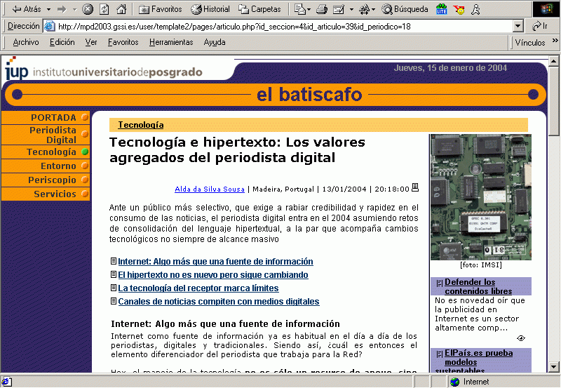El  Batiscafo (A) (15-01-2004) / Pulse Aqu para Visitar su Web