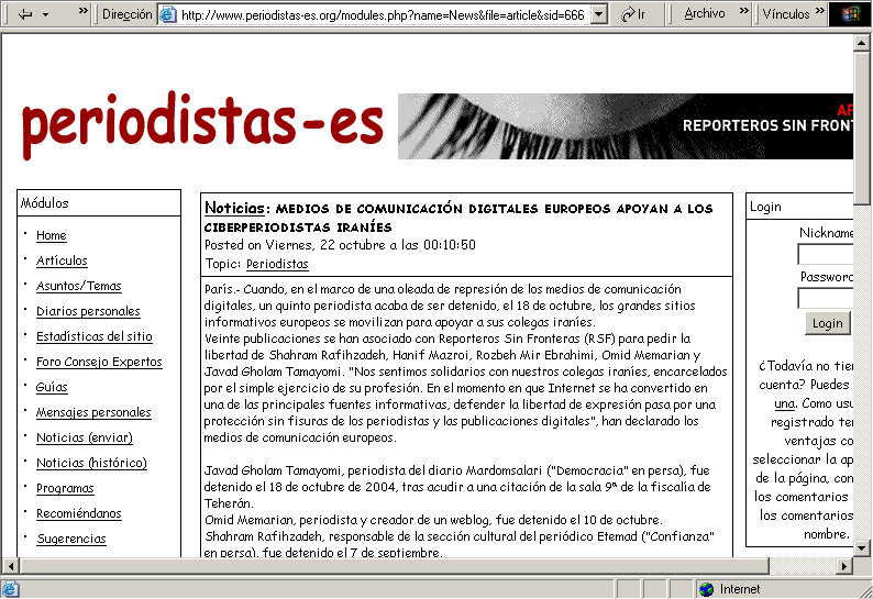 Periodistas - Es (22-10-2004) (A) / Pulse Aqu para Visitar su Web