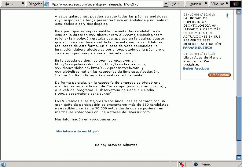Acceso (20-10-2004) (C) / Pulse Aqu para Visitar su Web