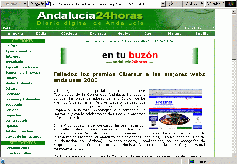 Andaluca 24 Horas (06-05-2004) A / Pulse Aqu para Visitar su Web