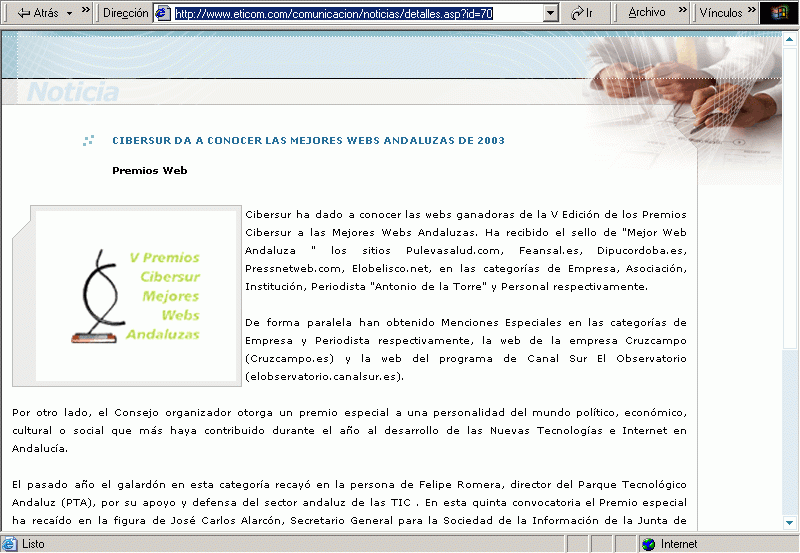 ETICOM (07-05-2004) Noticia (A) / Pulse Aqu para Visitar su Web