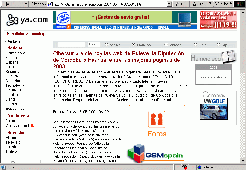 Ya (13-05-2004) A / Pulse Aqu para Visitar su Web
