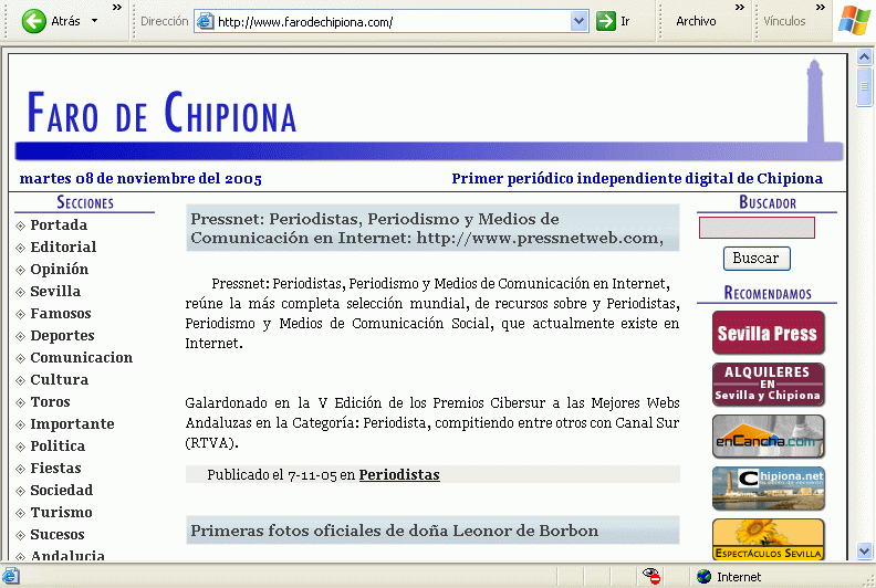 Faro de Chipiona (07-11-2005)  / Pulse Aqu para Visitar su Web