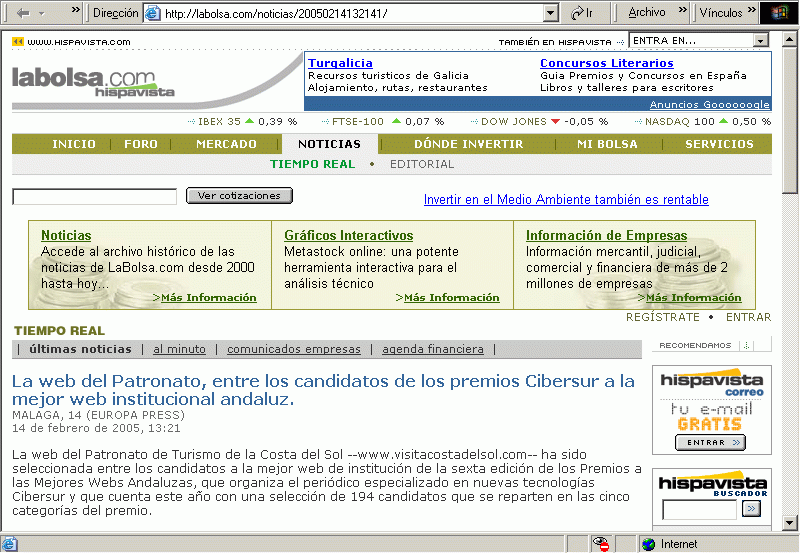 La Bolsa (14-02-2005) (A) / Pulse Aqu para Visitar su Web